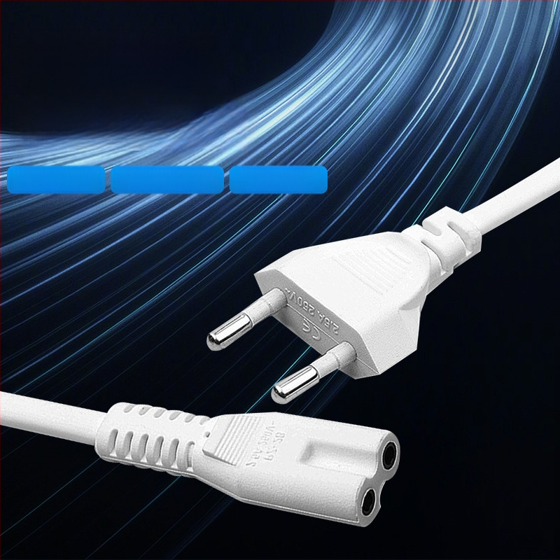 Panzheng zīmola barošanas kabelis ar divām apaļām kontaktligzdām, vācu standarts, 8-formas kabelis, monitoriem un digitālajām kamerām