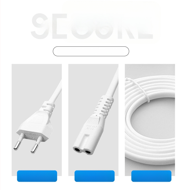 Panzheng zīmola barošanas kabelis ar divām apaļām kontaktligzdām, vācu standarts, 8-formas kabelis, monitoriem un digitālajām kamerām