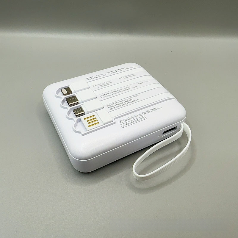 Powerbank su įmontuotu kabeliu, 6000mAh, Li-Polimerų baterija, 10W greitas įkrovimas, Modelis XT30