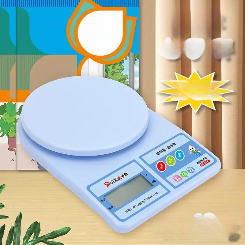 Elektronička edukativna vaga za osnovnoškolce (2. i 3. razred) za učenje grama i kilograma, kompaktna pladnja za mjerenje grama