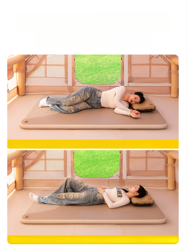 Orinis pripučiamas čiužinys stovyklavim su išorine pompa, rankinis pripūtimas, svoris 2,5 kg, maksimali apkrova 500 kg, paviršius iš kompozitinės medžiagos