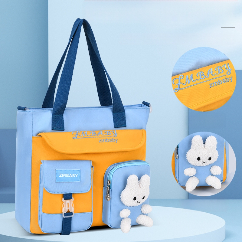 Dvivartis mokymosi krepšys pradinukams — rankinis arba per petį, Oxford audinys, kvėpuojantis, atsparus vandeniui ir dėvėjimuisi, pamušalas poliesteris, Sesame Baby