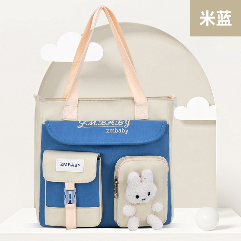 Dvivartis mokymosi krepšys pradinukams — rankinis arba per petį, Oxford audinys, kvėpuojantis, atsparus vandeniui ir dėvėjimuisi, pamušalas poliesteris, Sesame Baby