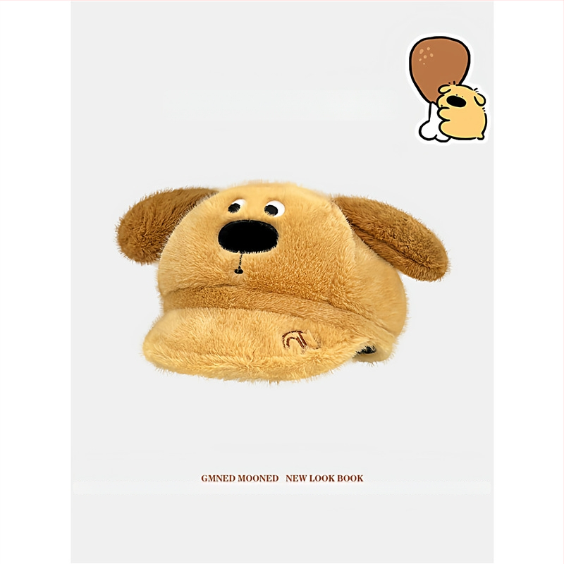 Beretės stiliaus pūkuota kepurė su ausimis ir animacijos antis motyvu, medvilninis šalikėlis ir kepurė dviejų dalių komplektas, rankų piešimo dizainas, pavasaris