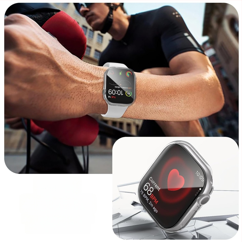 TPU+PC apsauginis dėklas Apple Watch Series 8/7 su integruota ekrano apsauga