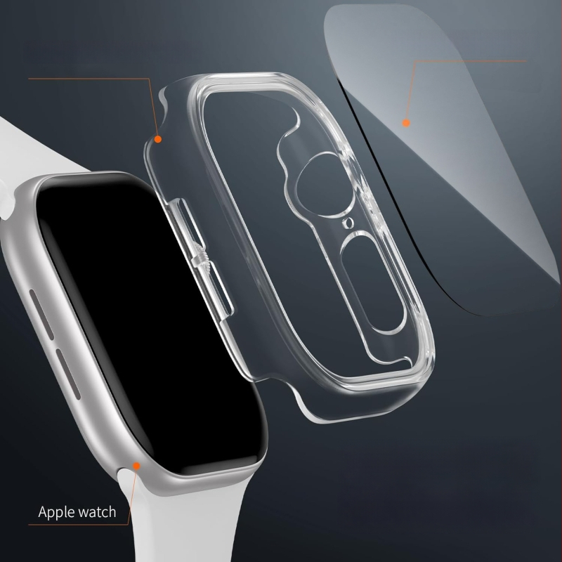 TPU+PC apsauginis dėklas Apple Watch Series 8/7 su integruota ekrano apsauga
