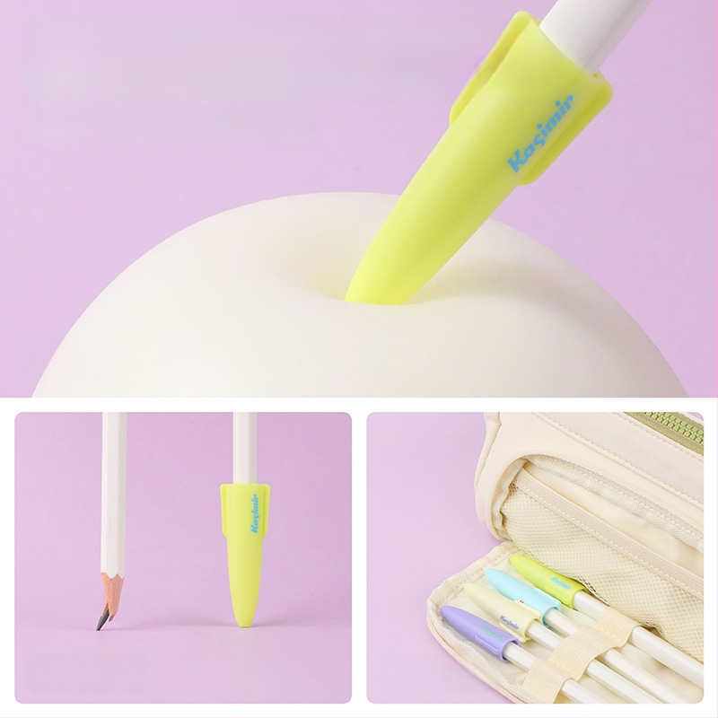 Casimir pieštuko dangtelis ir dėklas, skaidrus apsauginis dangtelis, metalas; skirta pradinių klasių mokiniams ir ikimokyklinukams