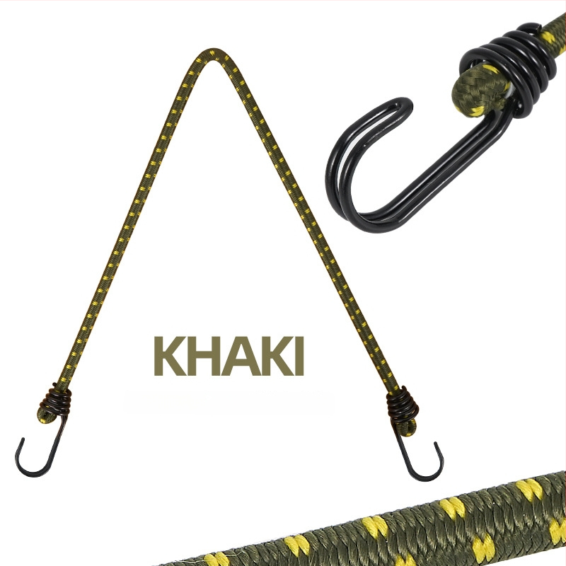 Selpa elastinė virvė aukšto elastingumo su dvigubais geležiniais kabliukais, skirta palapnėms, skalbinių linijai, stovyklavimui ir bagažo pakavimui