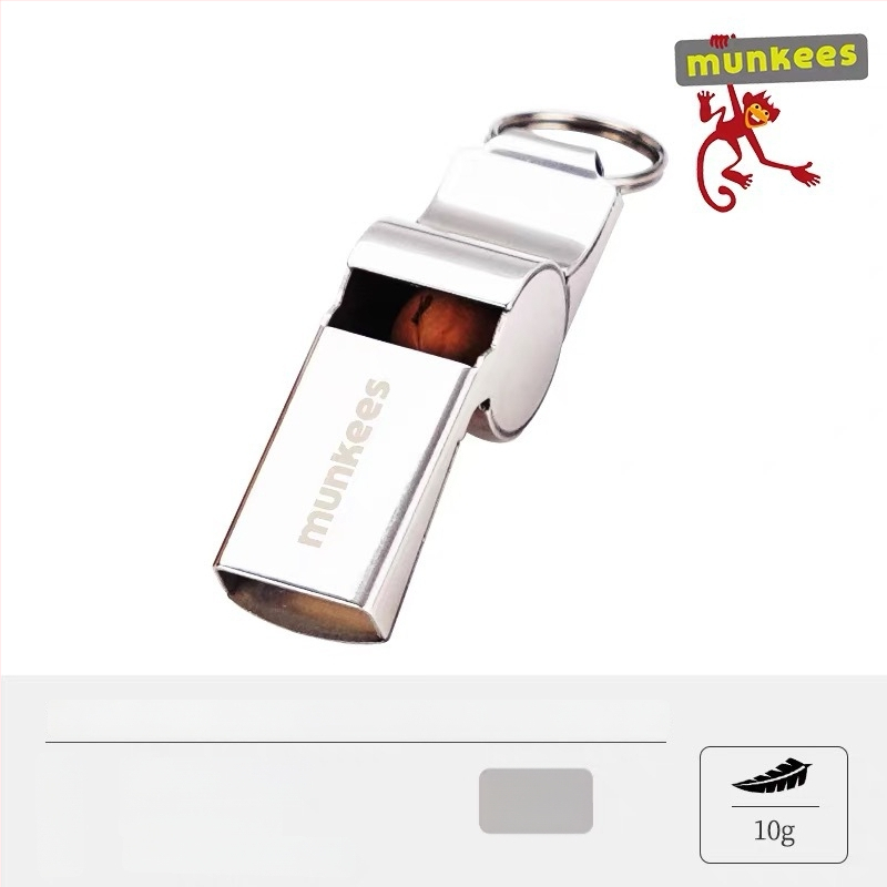 Munkees Tigro galvos švilpukas — Aukštatonis komandinis švilpukas, nerūdijantis plienas, 129 dB, vaikams, treneriams, teisėjams, lauko kempingui