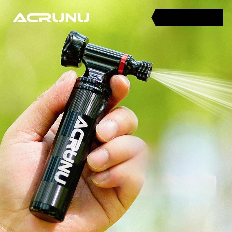 ACRUNU CO2 inflators ceļa velosipēdam ar vizuālo spiediena mērītāju, alumīnija sakausējums, saderīgs ar Presta/Schrader, 130 g