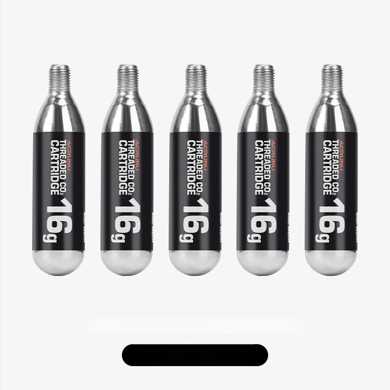 ACRUNU CO2 inflators ceļa velosipēdam ar vizuālo spiediena mērītāju, alumīnija sakausējums, saderīgs ar Presta/Schrader, 130 g