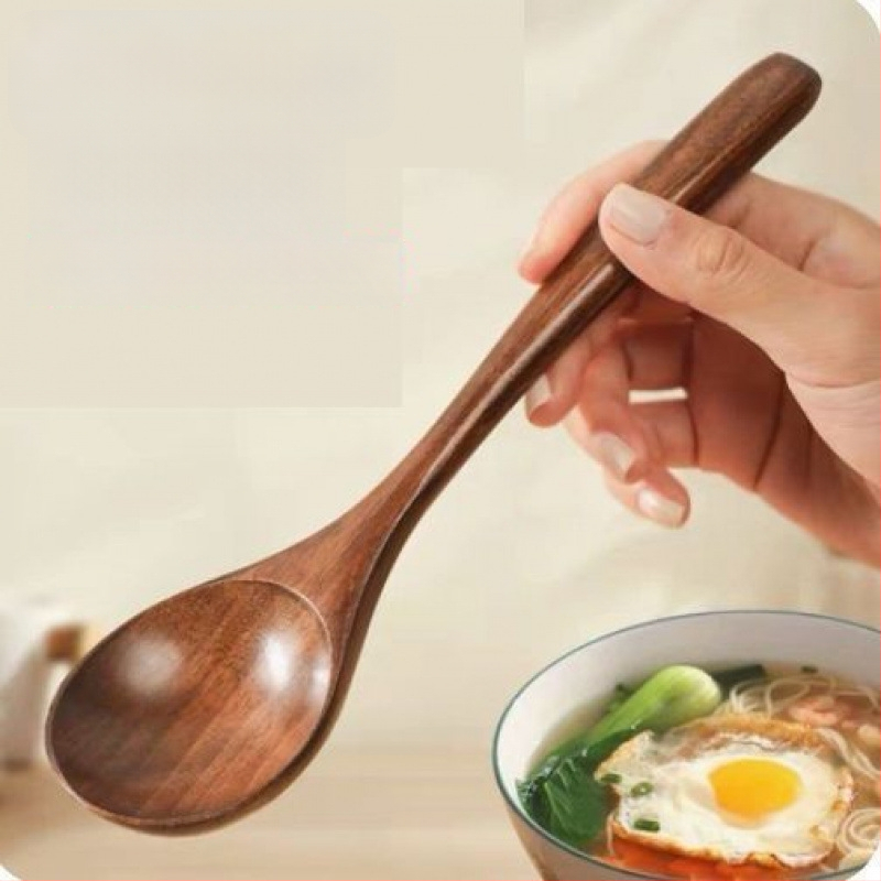 Drvena žlica za jelo, japanskog stila, žlica za rižu, mala kuhinjska žlica