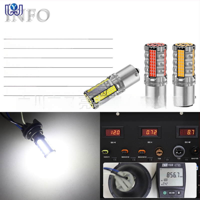 Automobilinis LED posūkio žibintas 1156/1157, 1206 SMD, 850 lm, 6500K, 8.7W, platus įtampos diapazonas 12-48V, skirtas posūkio signalui, stabdymui ir atbulinei šviesai