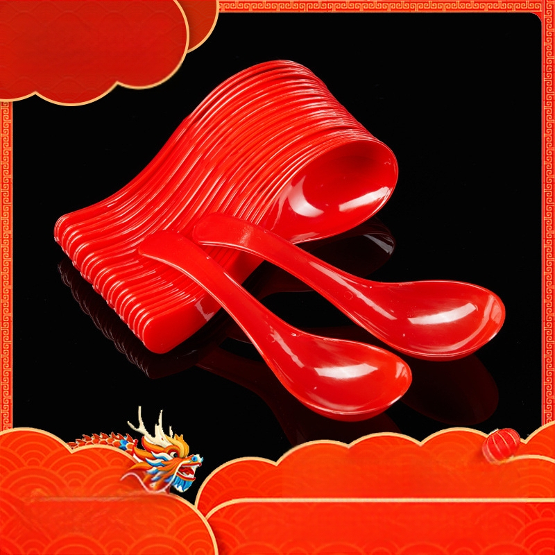 Vienkartinis plastikinis krištolo sriubos šaukštas - 50 vnt., paprastas stiliaus, netinka mikrobangoms, nebiologiškai skaidrus