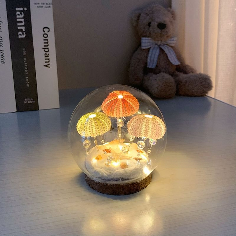 Sea Urchin Jellyfish Lempa su DIY medžiagų rinkiniu – LED naktinė lemputė, stalinis papuošalas