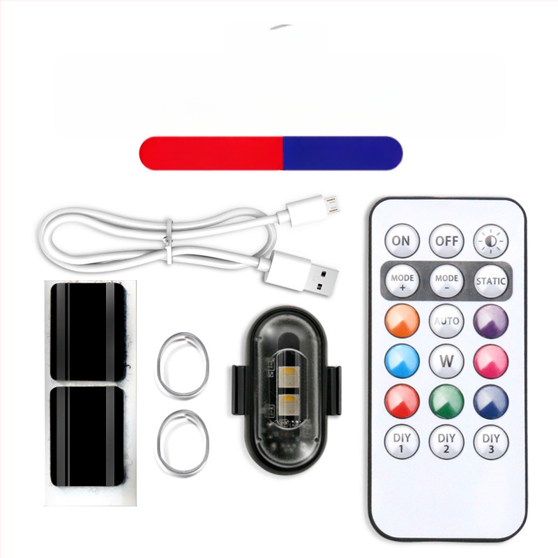 Belaidė lėktuvo šviesa su stroboskopiniu įspėjimo šviesos šaltiniu – 12V, 0.2A, 1W, ovalus gaubtas, universalus naudojimas priekaboms ir motociklams