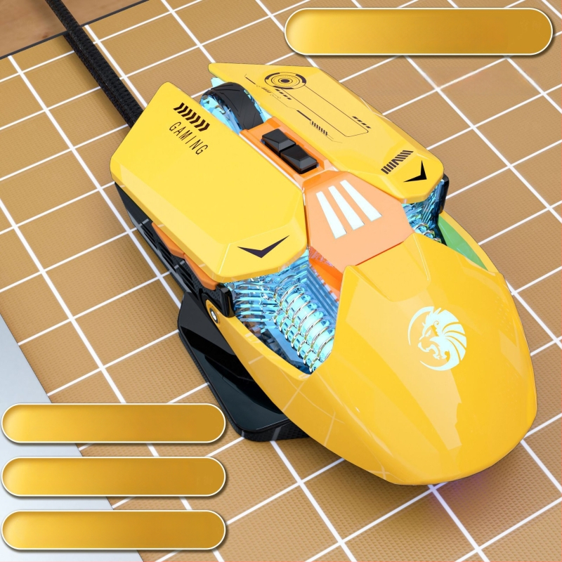 SKYLION C6 laidinė optinė žaidimų pelė, 7 mygtukai, 7200 DPI, 4 lygiai DPI reguliavimas, ergonomiška