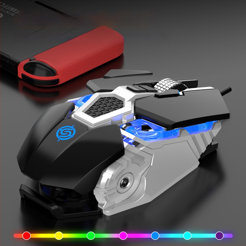 Q18 žaidimų pelė, laidinė, optinis jutiklis, 5600dpi, 9 mygtukai, ergonomiška, 6 DPI lygiai, 1.5m laidas