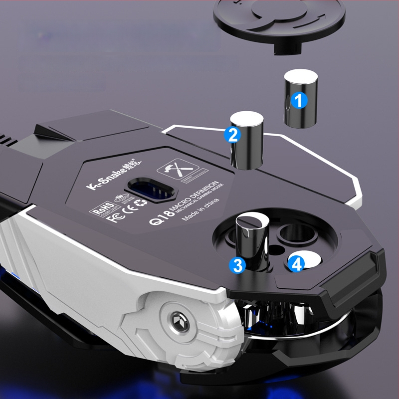 Q18 žaidimų pelė, laidinė, optinis jutiklis, 5600dpi, 9 mygtukai, ergonomiška, 6 DPI lygiai, 1.5m laidas