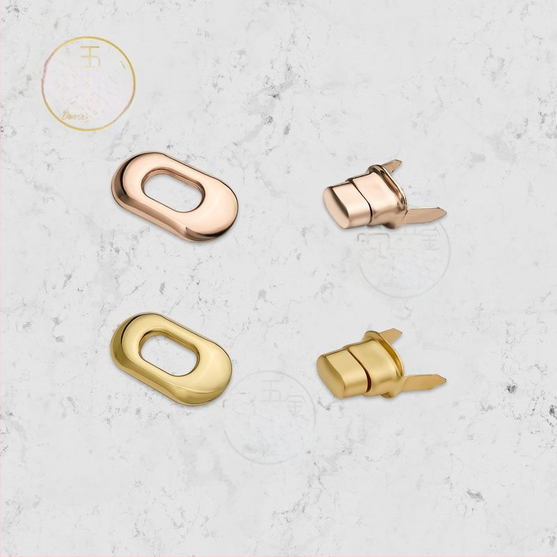 Maišo Twist Lock – metalinis, DIY, spyruoklinis užraktas, pasukamas, apvalus/ovalus, žiedinis mygtukas