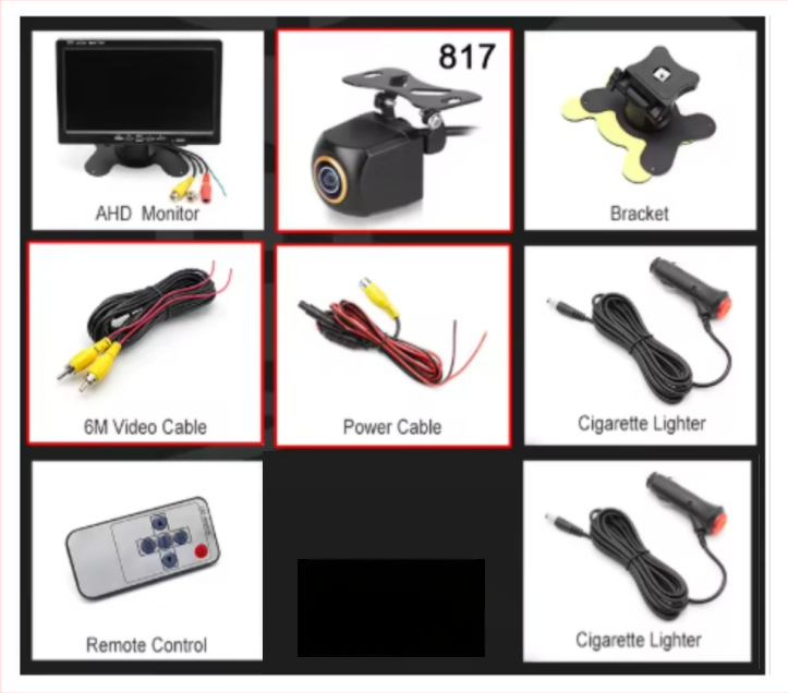 Automobilių LCD monitorius, modelis FL-7AHDTS, raiška 1024x600 / 800x480, Pal/NTSC įvestis, RGB 800x480 panelė
