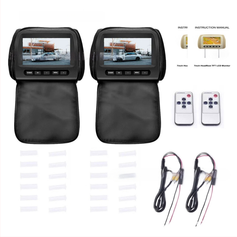 Automobilio galvos atramos LCD monitorius DL-HM715, TFT-LCD, 800x480 raiška, CVBS įvestis, universalus suderinamumas