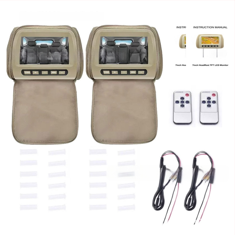 Automobilio galvos atramos LCD monitorius DL-HM715, TFT-LCD, 800x480 raiška, CVBS įvestis, universalus suderinamumas