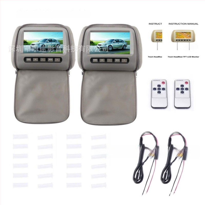 Automobilio galvos atramos LCD monitorius DL-HM715, TFT-LCD, 800x480 raiška, CVBS įvestis, universalus suderinamumas