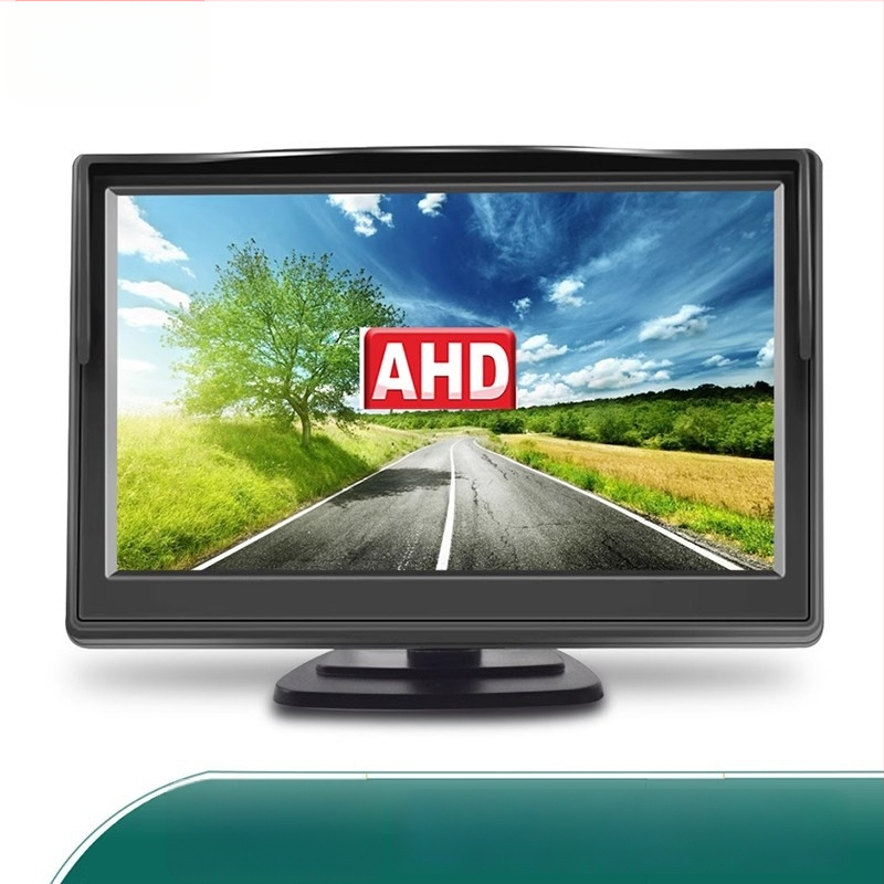 Automobilio atgalinės eigos monitorius, modelis AHD-5IN-TS, ekrano tipas AHD, raiška 800x480, įvesties signalas AHD