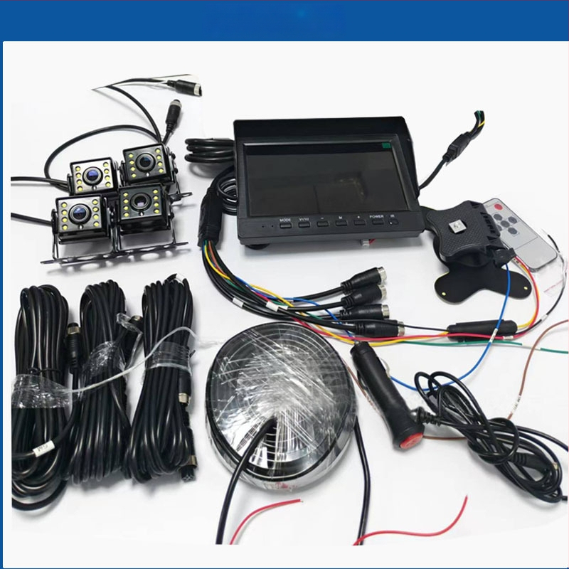 4 kanalų AHD LCD monitorius transporto priemonėms su galine kamera sunkvežimiams ir autobusams