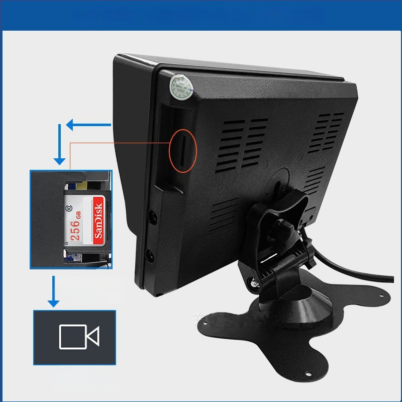 4 kanalų AHD LCD monitorius transporto priemonėms su galine kamera sunkvežimiams ir autobusams