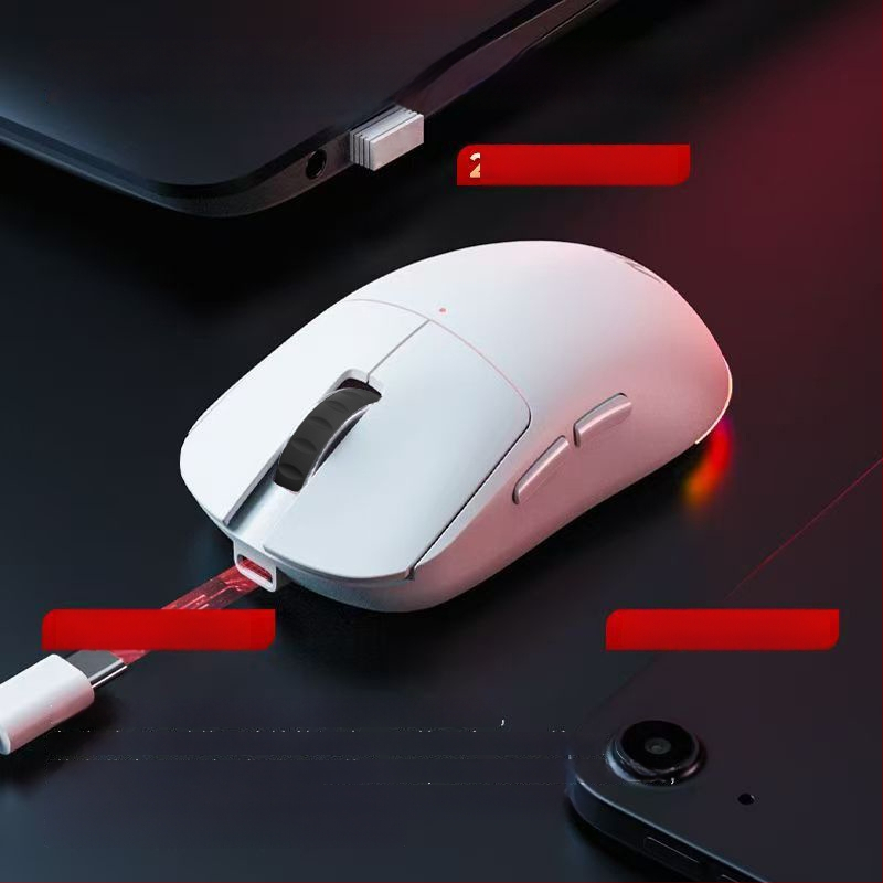 Belaidė žaidimų pelė, ergonomiškas dizainas, optinis jutiklis 8000 DPI, 7 mygtukai, 6 DPI lygiai, 10 m belaidis diapazonas