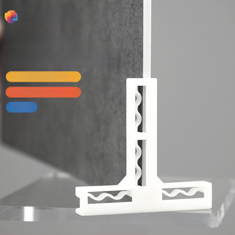 Mudao Plastikinė kampinė vertikali T formos sagtelė fotografijos fono plokštei, priedas su reguliuojama laikiklio baze, suderinama 4,6–6 mm