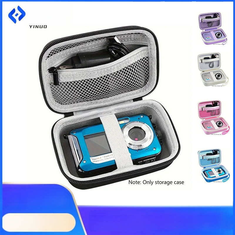 EVA kietojo korpuso skaitmeninės fotoaparatų dėklas — nešiojama klutch tipo rankinė, atspari vandeniui ir kritimams, PU pamušalas, 2024 pavasaris