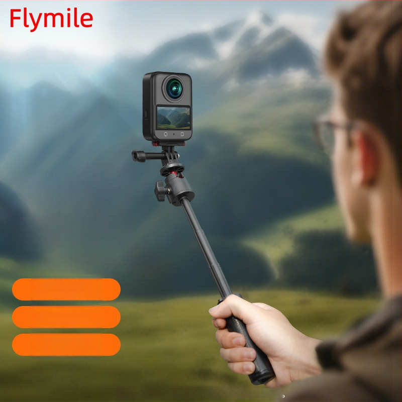 Flymile stovas DJI Action 5 Pro — išplėtimo lazdelės laikiklis, Pocket 3 teleskopinis stovas, 102.7 g