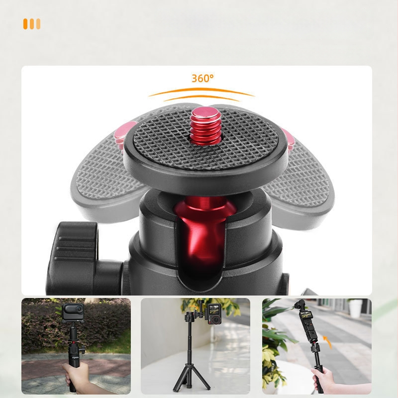 Flymile stovas DJI Action 5 Pro — išplėtimo lazdelės laikiklis, Pocket 3 teleskopinis stovas, 102.7 g