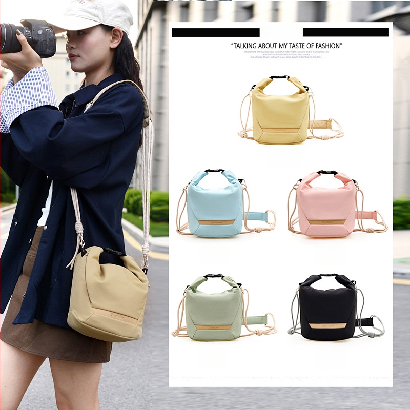 Pečių ir crossbody kamera krepšys SLR ir mirrorless, vandeniui atsparus nailonas, unisex, miesto minimalistinis stilius.