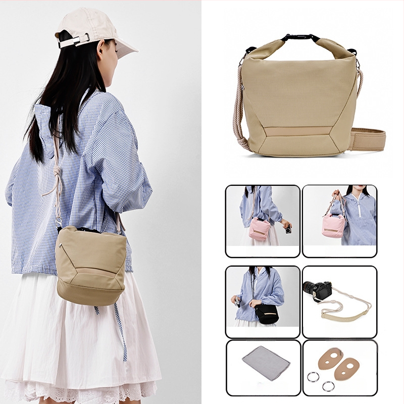 Kamerų krepšys per petį Fujifilm mirrorless ir Canon – ultra lengvas nailoninis apsauginis dėklas su poliesterio vidumi