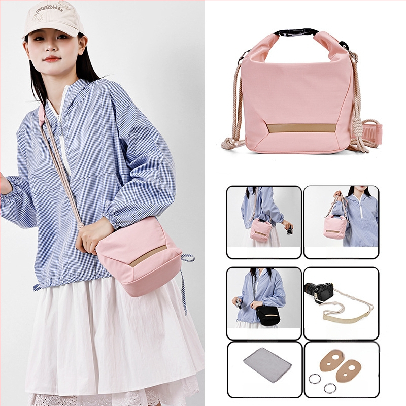 Kamerų krepšys per petį Fujifilm mirrorless ir Canon – ultra lengvas nailoninis apsauginis dėklas su poliesterio vidumi