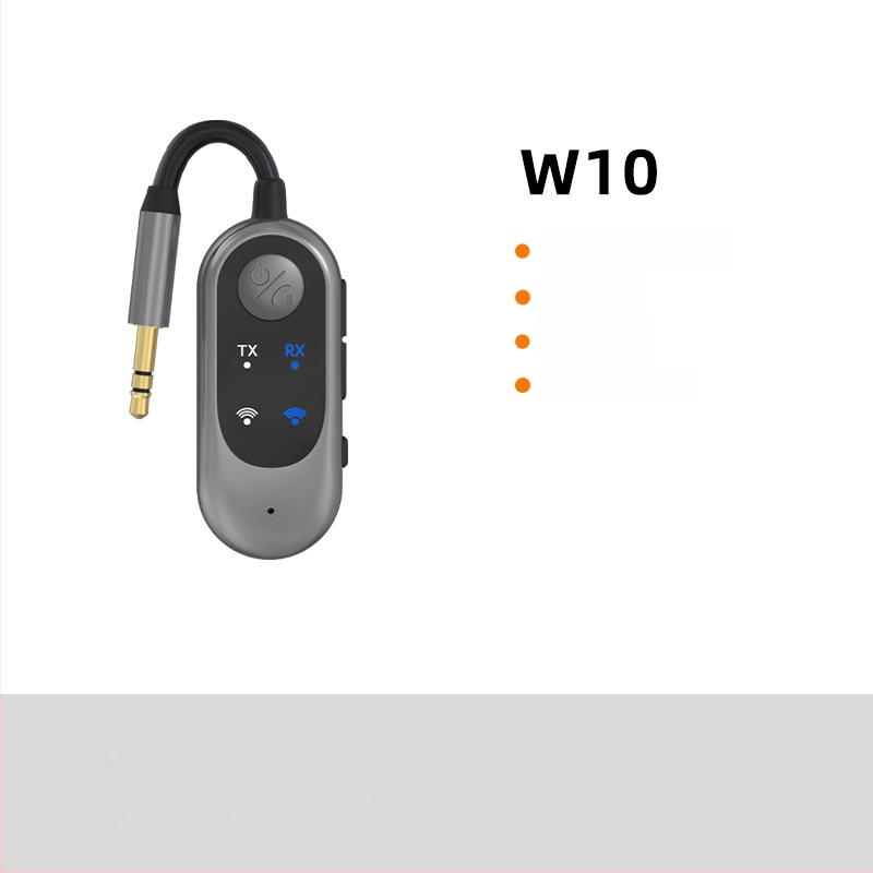 Automobilio FM Bluetooth 5.3 siųstuvas–priėmėjas 2-in-1; modelis W10, 5V, diapazonas 10 m, ABS, svoris 18 g