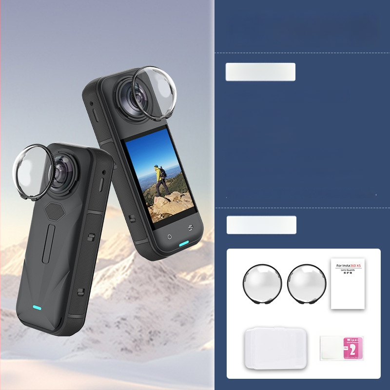 Insta360 X5 objektyvo dangtelis - stiklo apsauga, atsparus kritimui (FLYMILE X5027 • PC • 16,7 g)