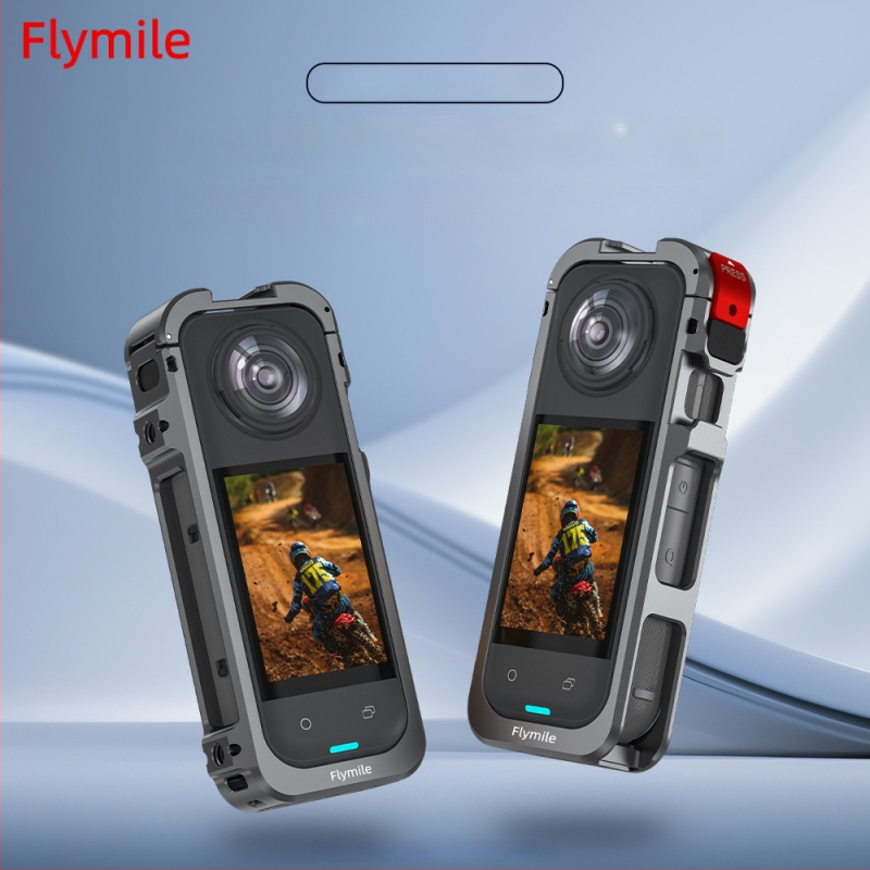 Insta360 X5 Rabbit Cage apsauginis rėmelis – aliuminio lydinys + silikono objektyvo dangtelis, 63,5 g; įtrauktas: narvas rėmas, objektyvo dangtelis ir 4 vėjo atsparios vatos