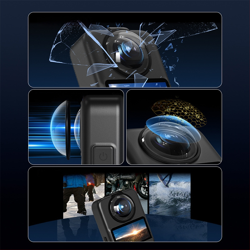 Stiklo apsauginis gaubtelis DJI Osmo 360 panoraminė kamera – antifog lęšis, dulkių dangtelis, OEM prekinis ženklas, įgaliotas privatūs ženklas