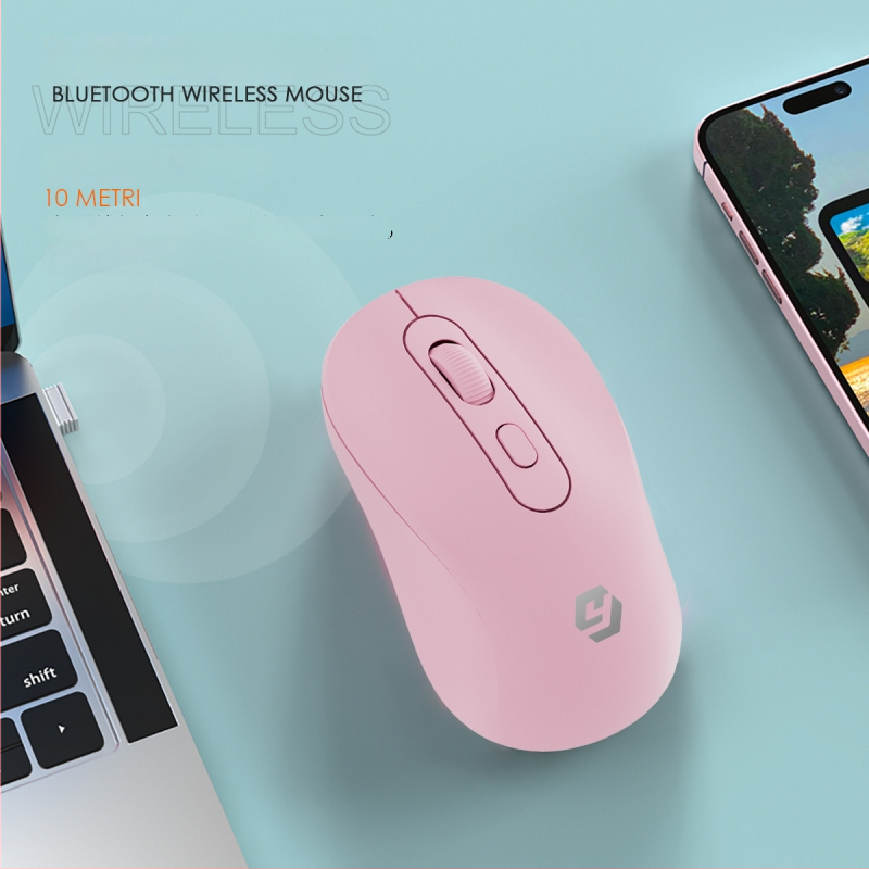 Bezvadu optiskā pele portatīvajam datoram, uzlādējama, divu režīmu Bluetooth un 2.4G, USB interfeiss, 1600 DPI, ergonomisks dizains