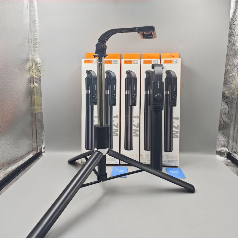 Antivibracinė selfie lazda su 360° grindų trikoju, nerūdijantis plienas, 7 dalys, Bluetooth, universalus suderinamumas, iki 2 kg apkrova