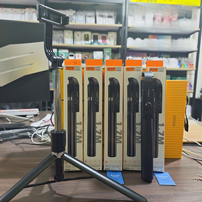 Antivibracinė selfie lazda su 360° grindų trikoju, nerūdijantis plienas, 7 dalys, Bluetooth, universalus suderinamumas, iki 2 kg apkrova