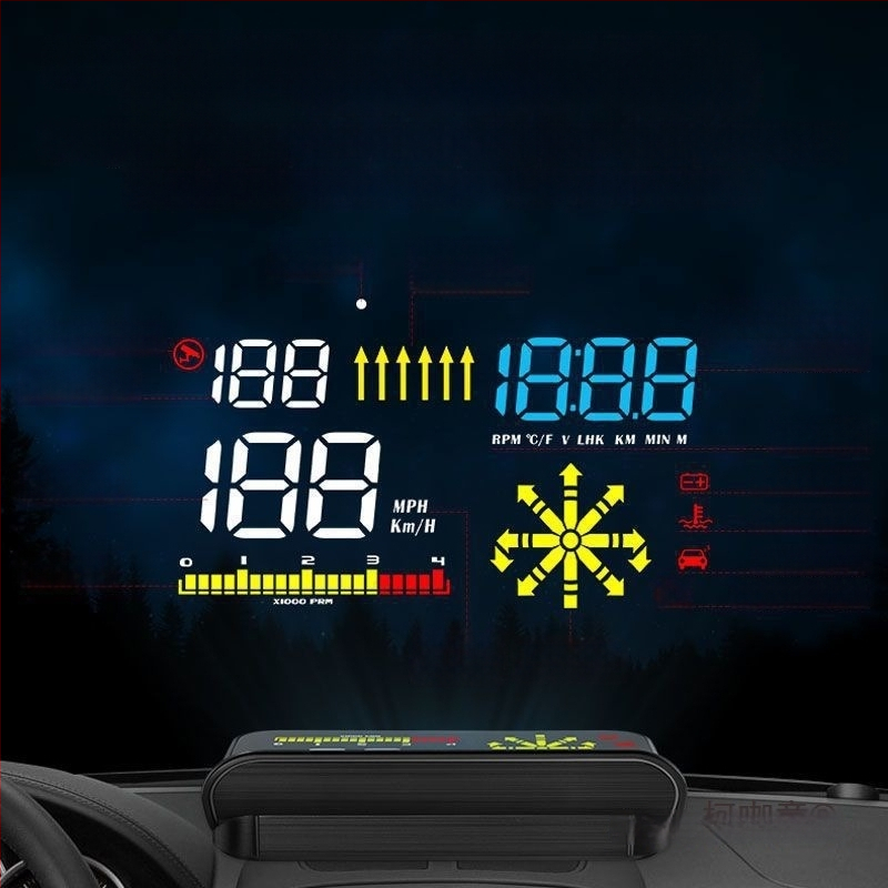 Automobilinis LCD HUD ekranas belaidžiu Bluetooth
