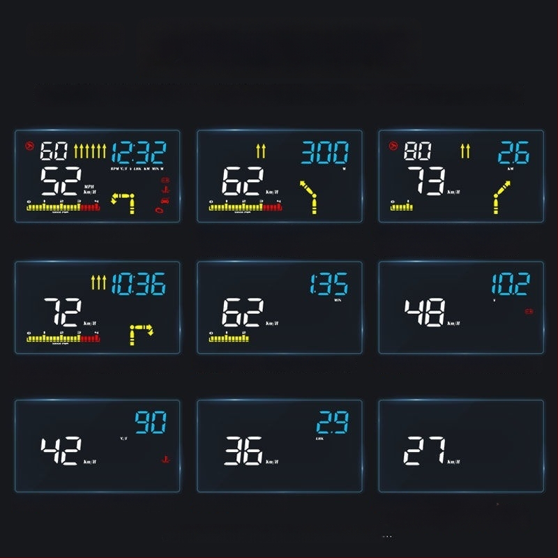Automobilinis LCD HUD ekranas belaidžiu Bluetooth