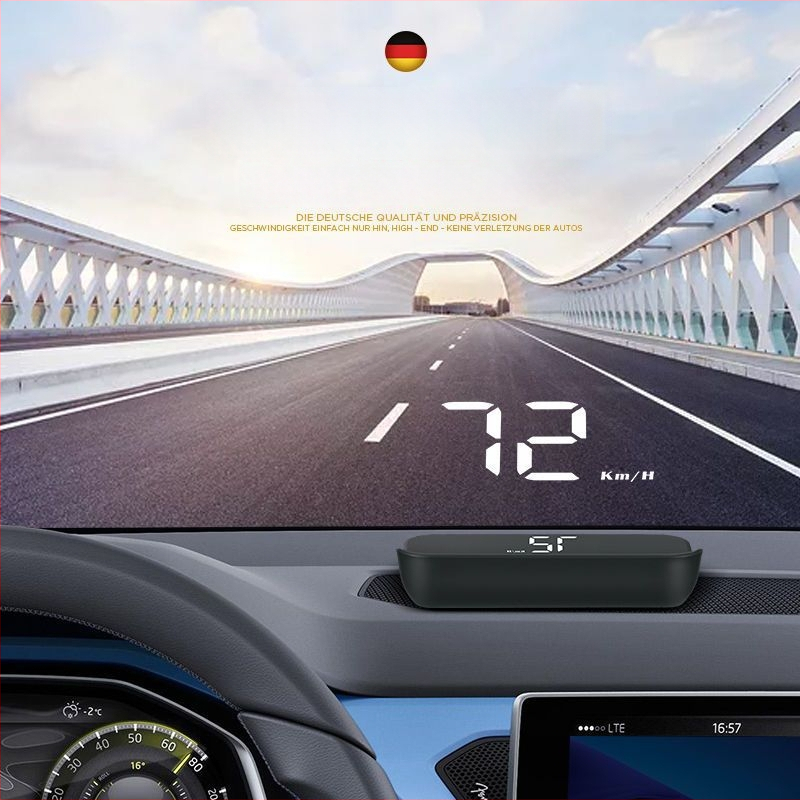 Automobiļa HUD Head-Up Display ar OBD daudzfunkcionālu, ātrums un ūdens temperatūra, stikla projekcija, HD kvalitāte