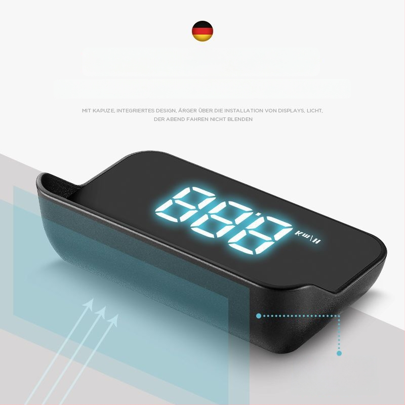 Automobiļa HUD Head-Up Display ar OBD daudzfunkcionālu, ātrums un ūdens temperatūra, stikla projekcija, HD kvalitāte